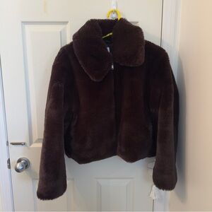 Small GAP Brown/ Red Fur Coat Jacket